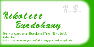 nikolett burdohany business card